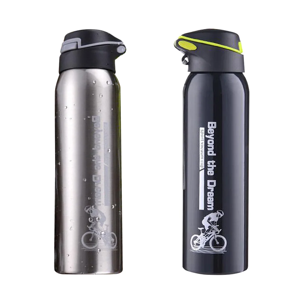 500ML Bike Water Bottle Mountain Bike Riding Bicycle Kettle Double Stainless Steel Thermos Cup Drink Bottle Insulation Bottle
