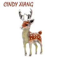 cindy xiang 3 colors available cute small deer brooches for women bucks sika deer animal brooch pin coat accessories kids gift