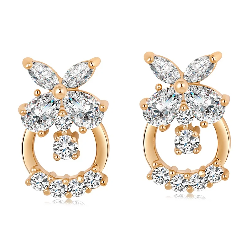 style 7 white Новые милые серьги с подвеской в виде совы, разноцветные прозрачные серьги-гвоздики с кристаллами, ювелирные изделия, простые серьги-Вишенки для женщин - Окраска металла: style 7 white