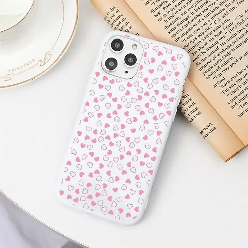 

Love Heart Phone Case Candy Color White for iPhone 11 pro XS MAX 8 7 6 6S Plus X 5S SE 2020 XR