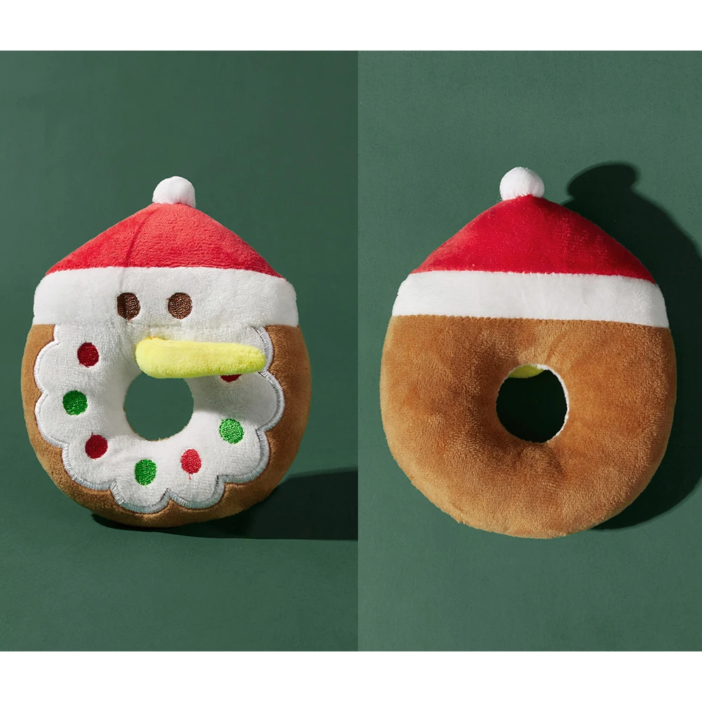 Рождественская тема многоцветная игрушка в форме пончика кошка и собака с