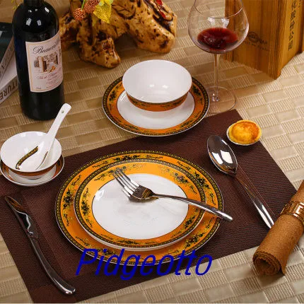 

Ceramic Flat Plate Steak Tray Cup And Saucer Bone China Dinnerware Set Elegant Dinner Gold Dish Home Decoration Plate Set 1pcs