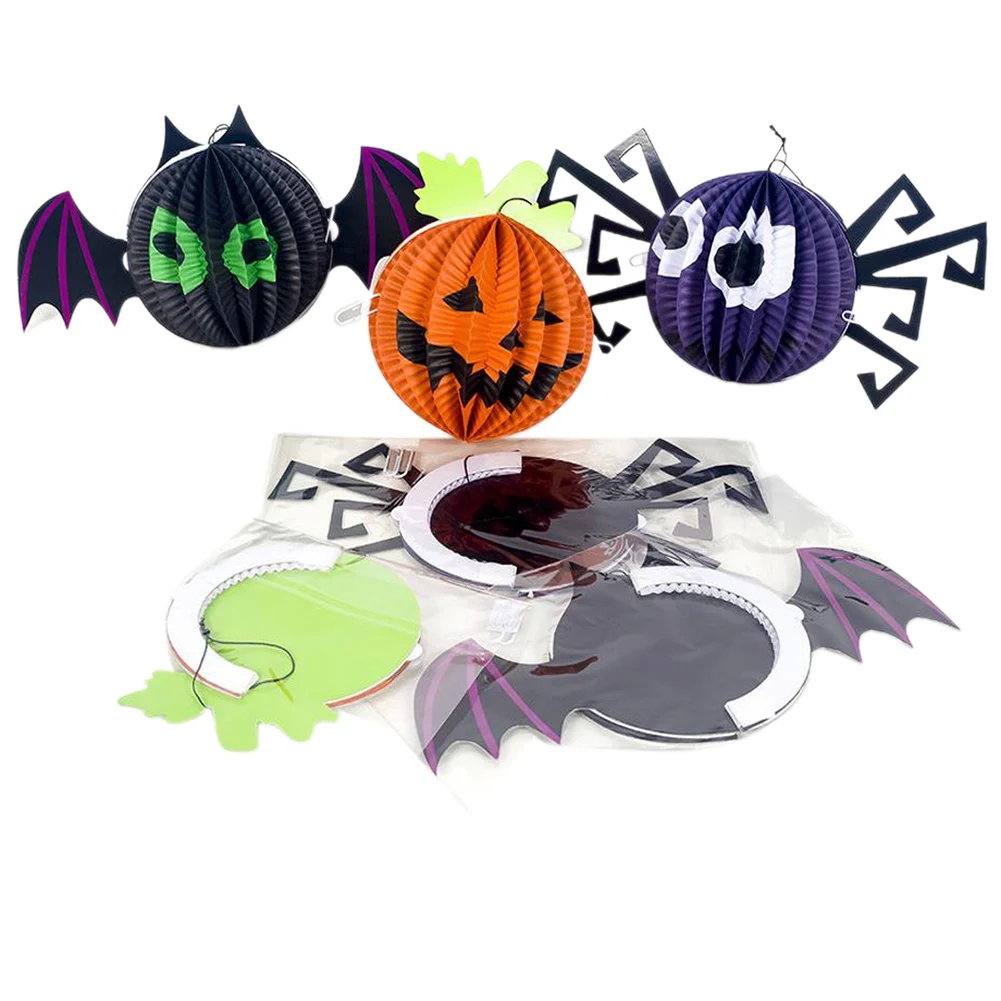 Вечерние украшения для Хэллоуина легкие бумажные реквизиты тыквы паука летучей