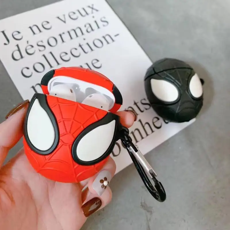 Чехол для наушников Marvel Человек-паук Apple Airpods 1 2 силиконовый чехол беспроводных