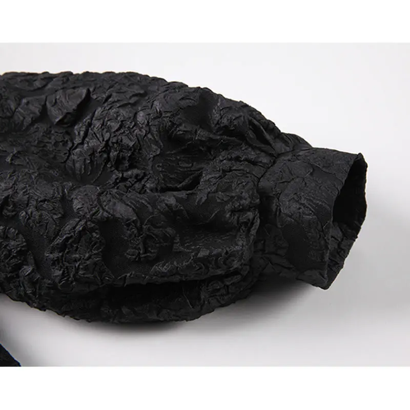 

XITAO Vintage Patchwork Hit Color Dress Women Tide Fashion New Style Jacquard Ruffles Peter Pan Collar Long Puff Sleeve ZY5683