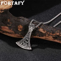 fortafy slavic thor hammer viking stainless steel axe pendant male necklaces viking amulet men punk jewelry frgl0033