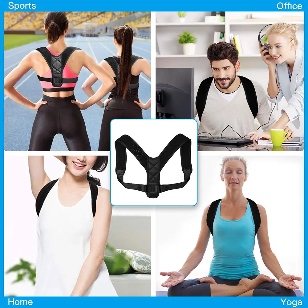 Регулируемый бандаж пояс для поддержки плеч и спины Корректор осанки ключицы