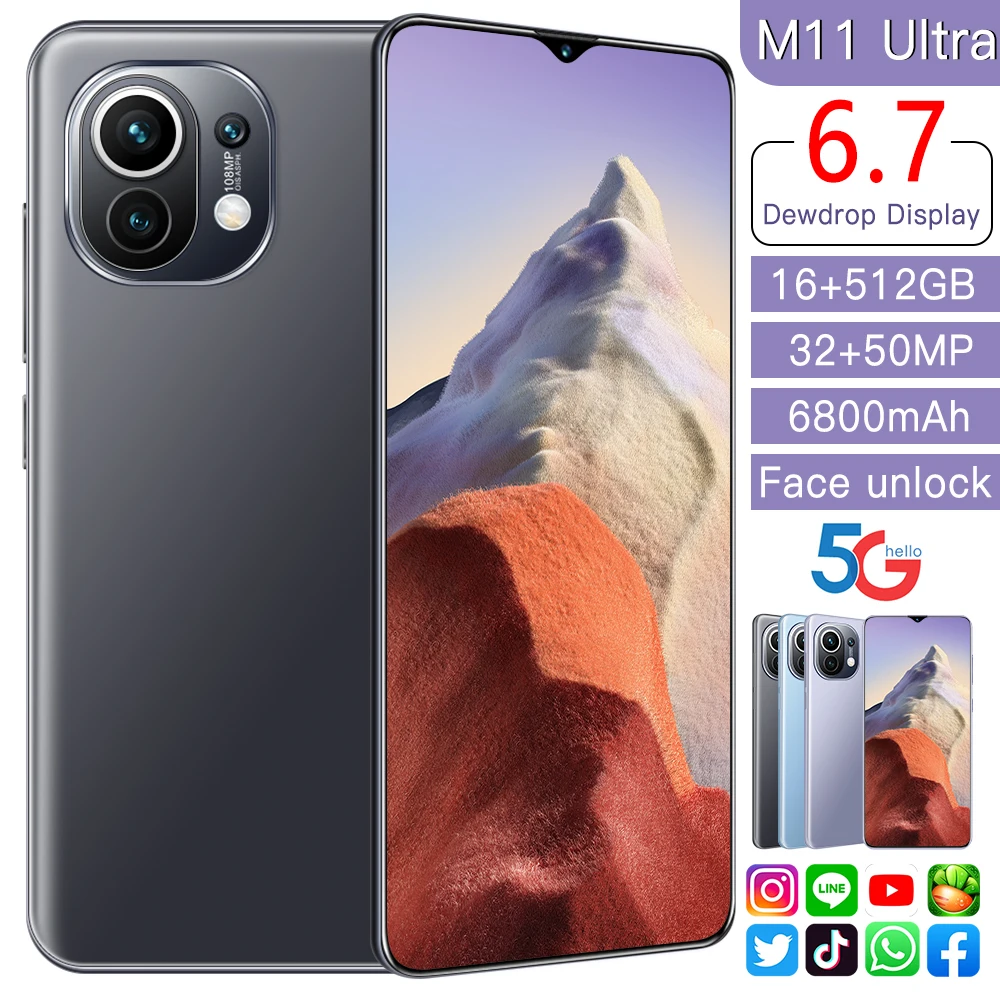 

Новое поступление Горячая M11 ультра 6,7 "телефона глобальная версия Android11 6800 мА/ч, 16 + 512 ГБ оперативной памяти, 32 + 50 Мп полный Экран распознаван...