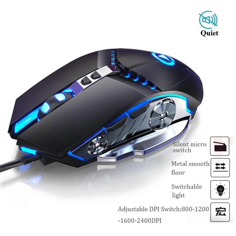 

Profession Wired Gaming Mouse 7 Buttons 2400 DPI LED Optical USB Computer Mouse wireless Game Mouse Silent Mouse For PC laptop