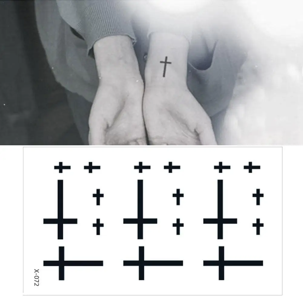 Временная тату-наклейка маленький крест пистолет форма наклейка для мужчин на