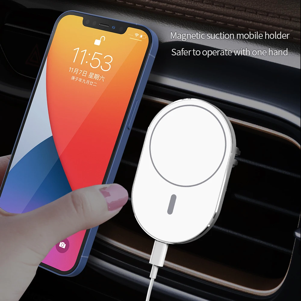 

Magnetic Wireless Charging For iPhone mini12 15W Fast Charger For iPhone 11 XS X QI Wireless Charger For Huawei Xiaomi