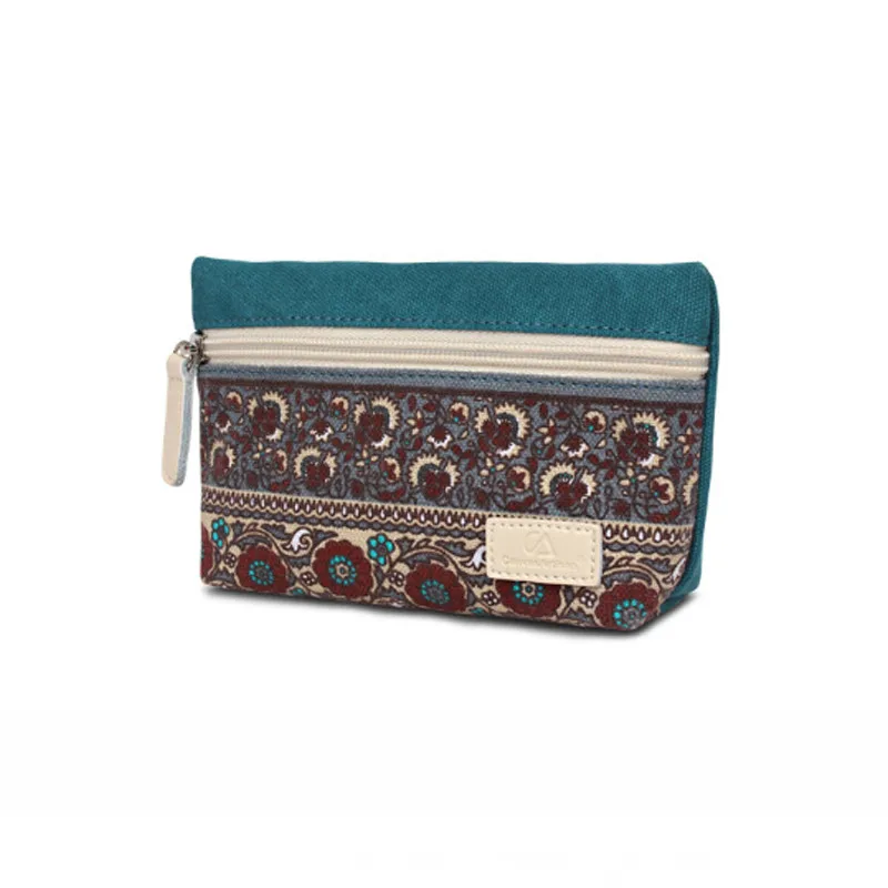 

Womens Canvas Retro Floral Small Change Coin Purse Bag Female Key Card Pouch Money Coin Holder Bags