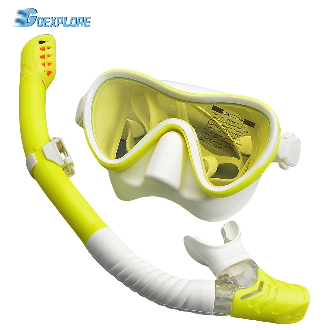 Goexplore Professional Scuba Diving Mask Silicone Mask Snorkel Anti-Fog Diving Mask Full Dry Tube Underwater Swim Equipment