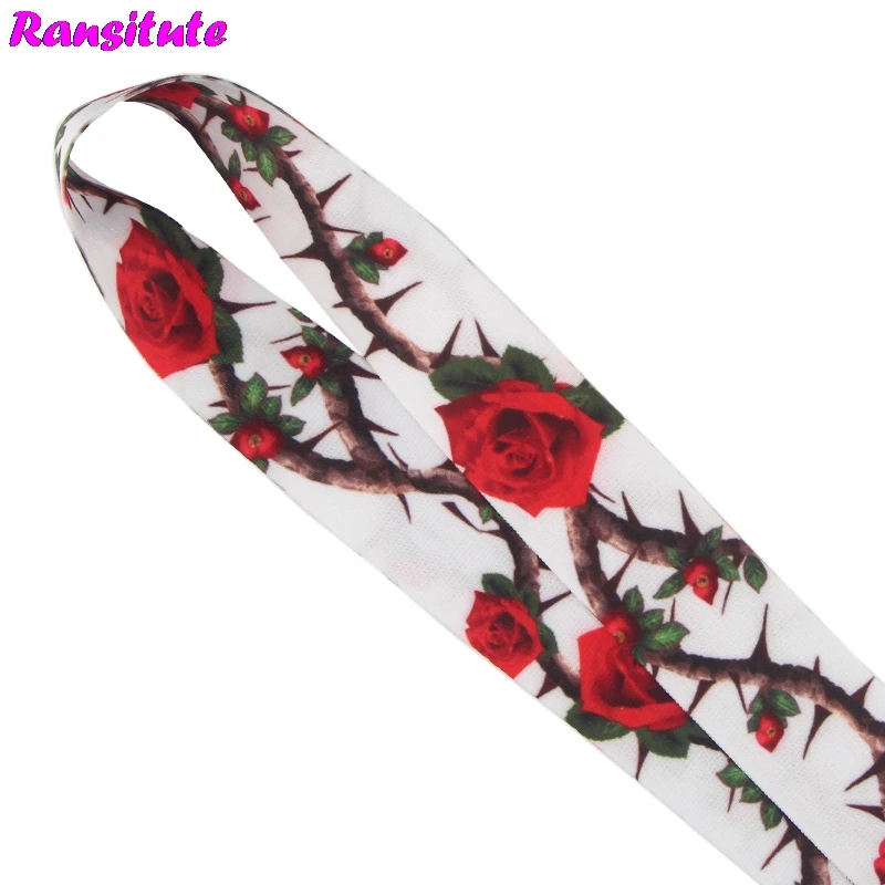 Ransitute Rose Key Lanyard ID Badge Holder для телефона и брелока DIY Neckband мобильный телефон ремешок