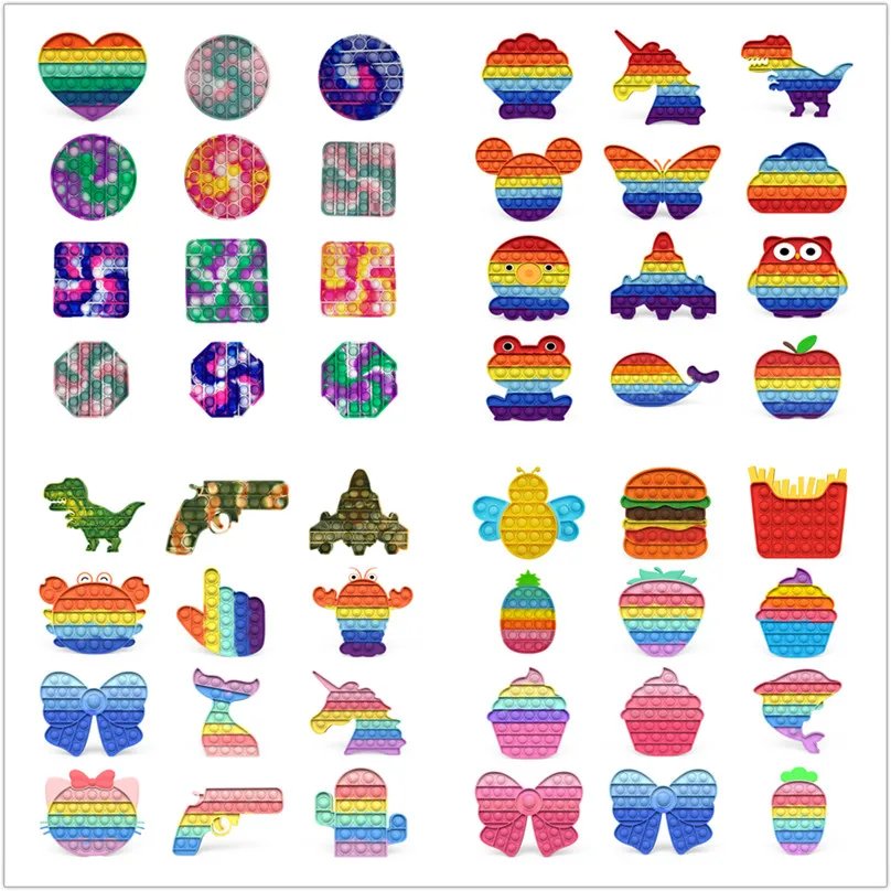 

Push Pop It Fidget Reliver Stress Toys Rainbow Bubble Antistress Toys Adult Children Sensory Toy Kids Toys