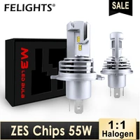 felights h7 h4 led headlight bulbs h11 h8 h9 hb4 hb3 9005 9006 mini car headlamp 6000k 12v led lamp with zes chip auto fog light