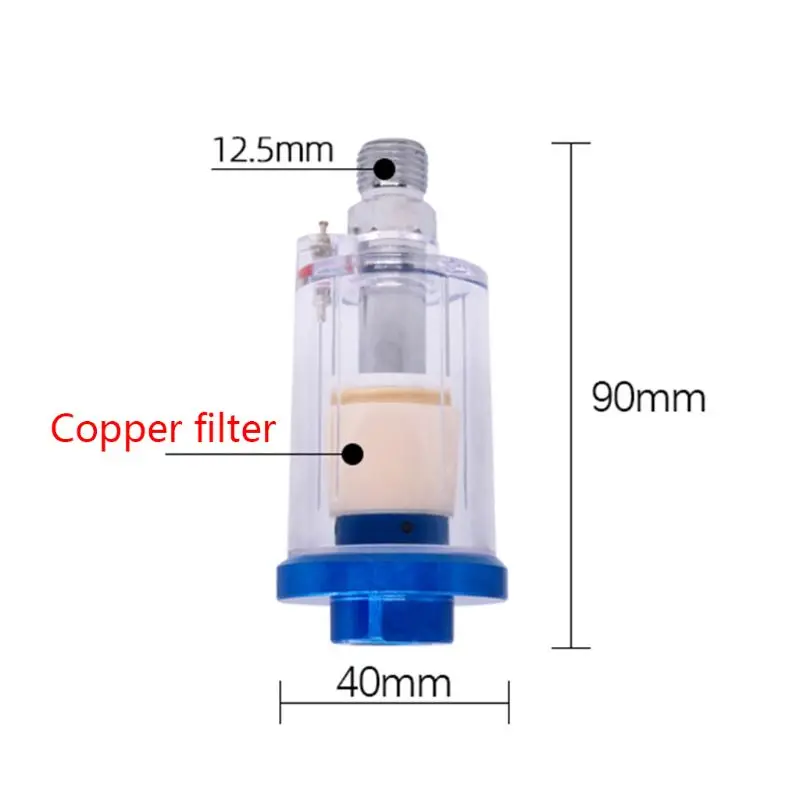 

Inline Water Oil Separator 1/4" Input Output Air Hose Filter Moisture Trap for Compressor Spray Paint Gun Pneumatic Tools