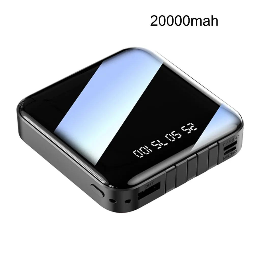 Портативный внешний аккумулятор 20000 мАч для смартфона мини зарядное устройство с