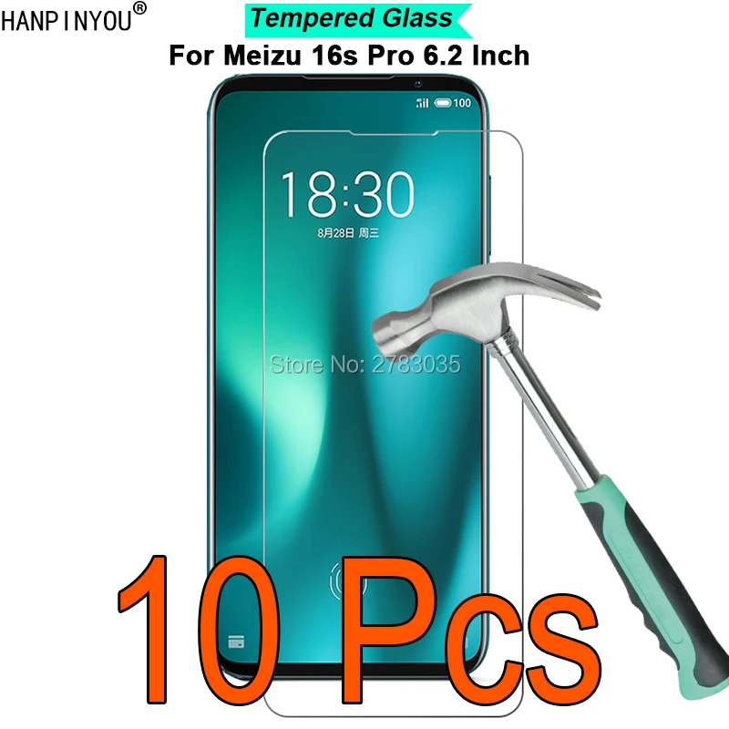 

10 шт./лот для Meizu 16s Pro M973Q 6,2 дюйма твердость 9H 2.5D ультратонкая закаленная стеклянная пленка защита для экрана