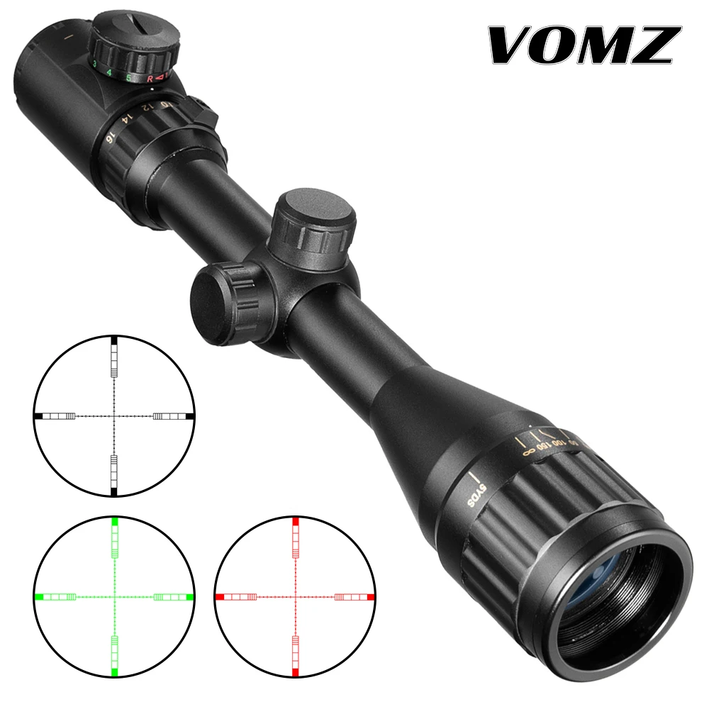 Buy VOMZ 4 16X40 Optics Hunting Riflescope Red Green Dot Illuminated Sight Rifle Scope Sniper Gear Sight Scope Airsoft Rifle