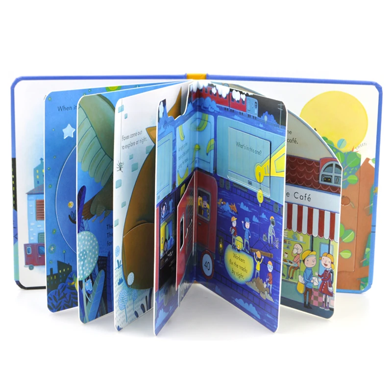 Обучающие 3d книги Peep Inside Night Time на английском языке с откидной крышкой для детей