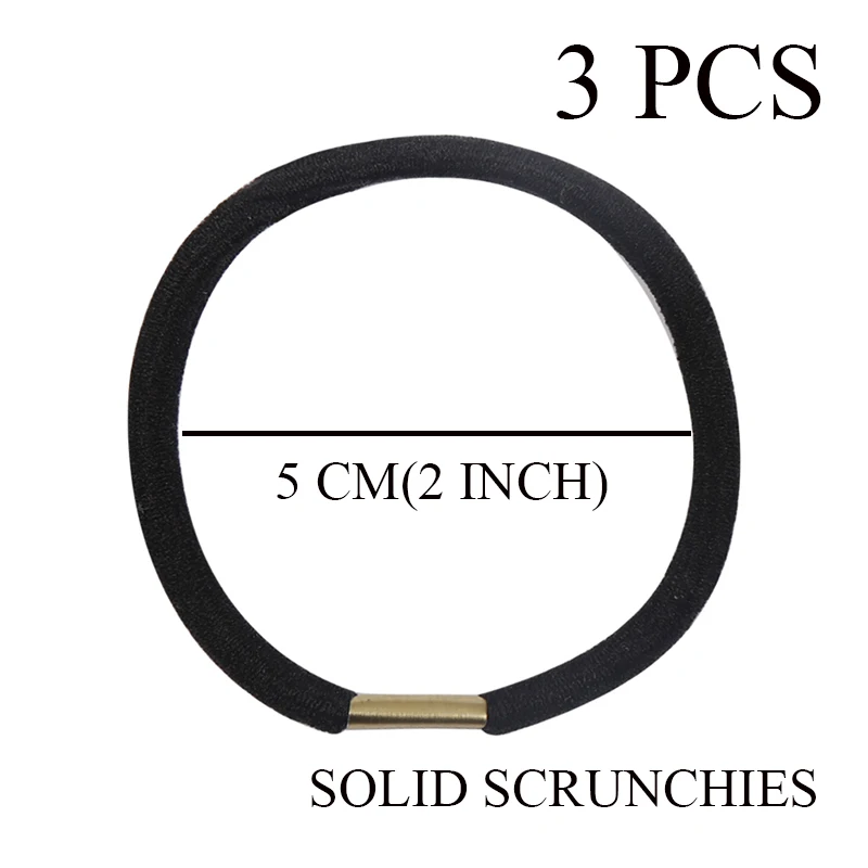 3 PCS Scrunchies 3 шт., Модный женский Блестящий эластичный ободок на голову, повязка для волос, резинка для волос, повязка на голову для девочек, двойные резинки для волос, аксессуары для волос - Цвет: 3 PCS Scrunchies