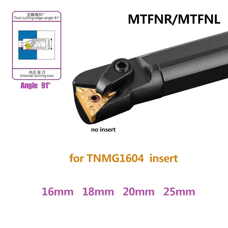

1PC S16Q S18Q S20R S25S MTFNR16 MTFNL16 CNC Lathe Cutting Tools MTFNR Bar Internal Turning Tool Holder for TNMG Carbide Inserts