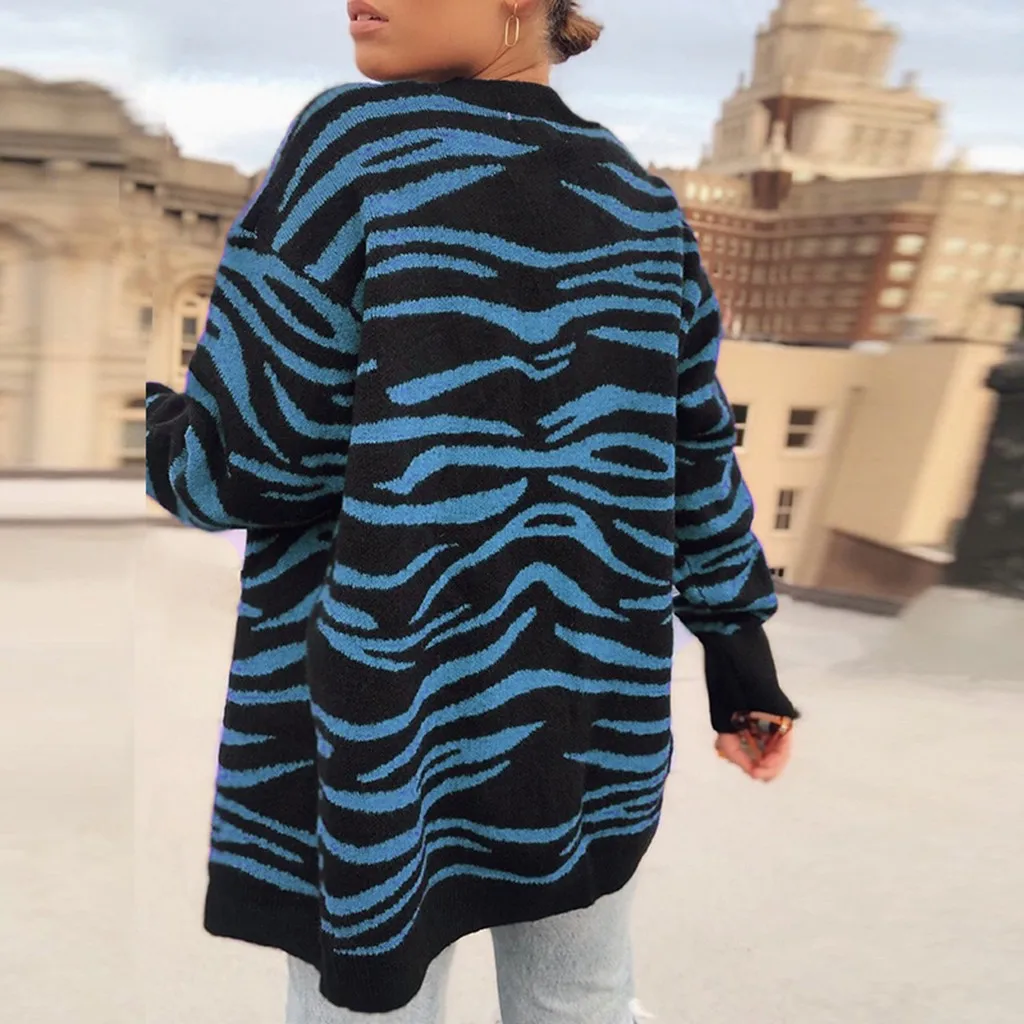

Autumn Winter Women Sweater Cardigans Leopard Oversize V neck Button Cardigans Girls Outwear Chic Tops Suete Mujer Poncho #813