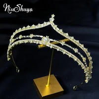 niushuya fashion crystal bridal tiaras crown princess queen rhinestone pageant diadem wedding hair accessories tiara jewelries