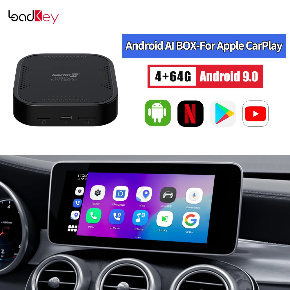

CarPlay Ai Box Android 9.0 Wireless CarPlay Wireless Android Auto Youtube Netfix Tv For Bmw Honda Skoda Nissan Kia 4+64G Google
