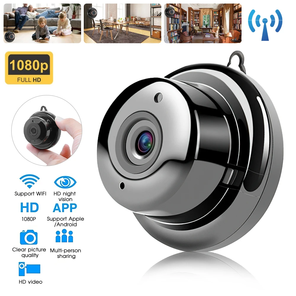 

Беспроводная IP-камера ночного видения HD 1080P Wi-Fi портативный сетевой монитор с поддержкой 64 Гб TF-карты для дома Android iOS Windows