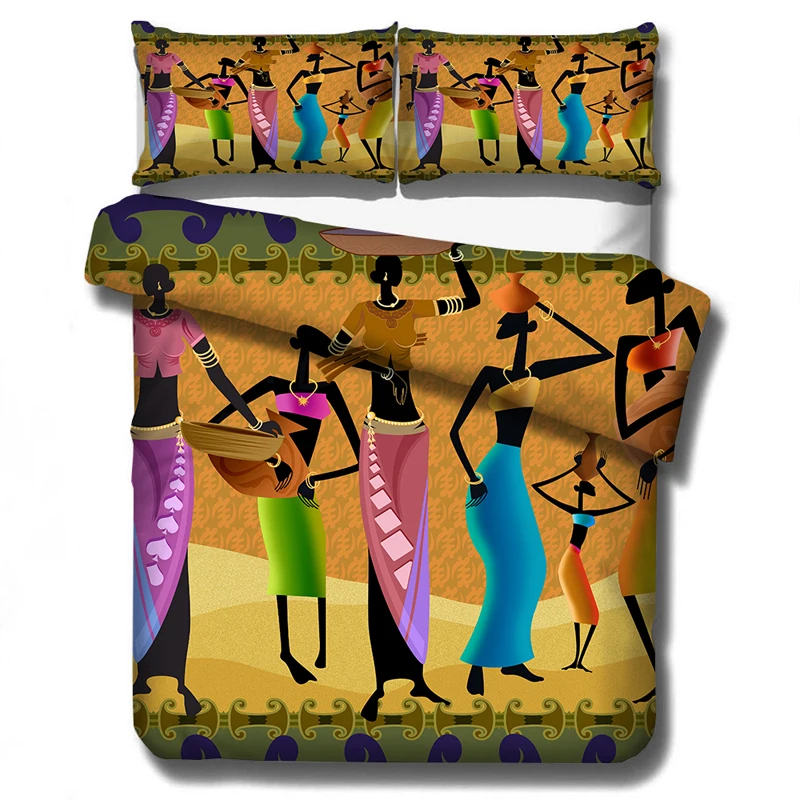 

Queen of Egypt 3D Bedding Set Duvet Covers African Woman National Style Comforter Bedding Sets Bedclothes Bed Linen (NO Sheet)06
