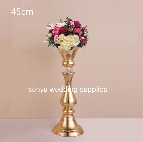 Новый дизайн Золотая настольная металлическая ваза для цветов стола центральный