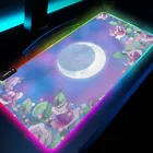 Коврик для мыши в стиле аниме, фиолетовый Настольный коврик, милый коврик для мыши Xxl Rgb, чехол для игровой клавиатуры в стиле аниме, розовый Настольный коврик, коврик для геймеров с подсветкой Gloway