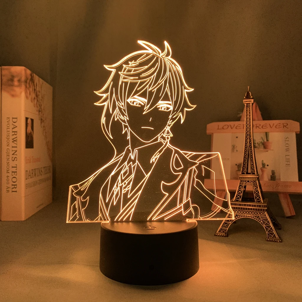 

Anime Genshin Impact Acrylic Led Lamp Genshin Impact Zhongli Led Night Light Game Light for Bedroom Decor Kids Gift