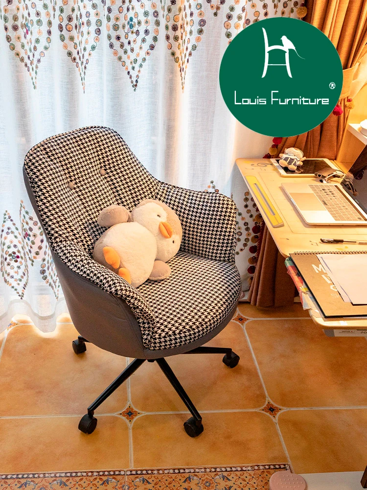 

Louis Fashion home comfortable long sitting back office female college lovely bedroom dormitory student desk swivel chair