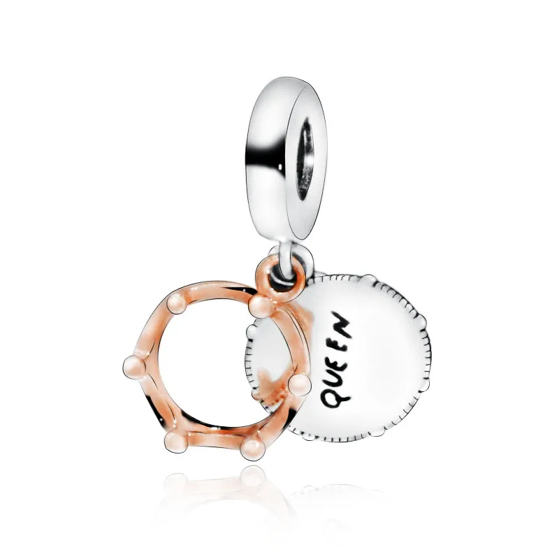 2019 новая коллекция подходит для браслетов Pandora корона розовое золото подвеска
