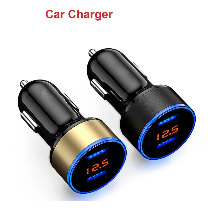 

Car Charger 2 Port 3.1A Dual USB Charger LCD Display 12-24V Cigarette Socket Lighter Adapter for Phone Car Accessories
