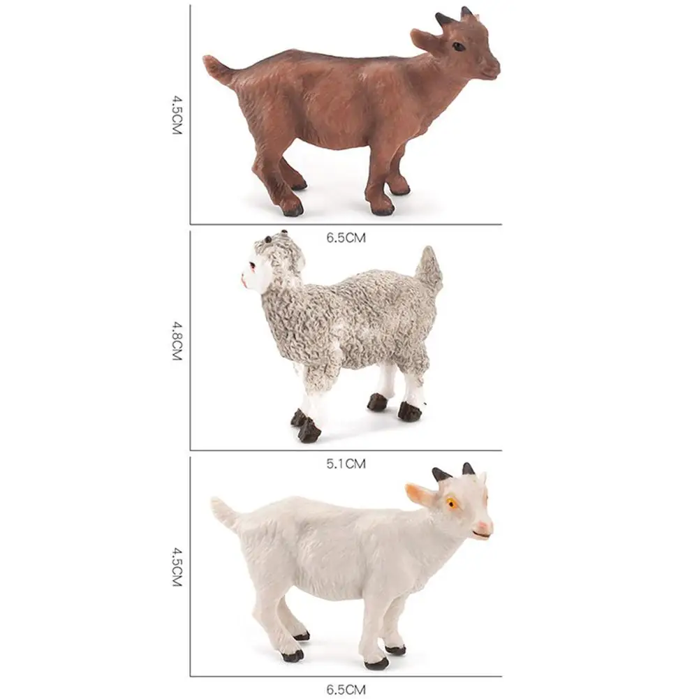 

3pcs/bag Farm Livestock Animal Model Solid Core Desktop Micro Landscape Static Decoration For Children Birthday Gifts