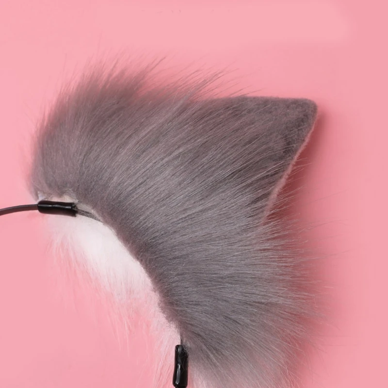 Женский плюшевый головной убор с ушками кота и волка|Аксессуары для костюмов| |