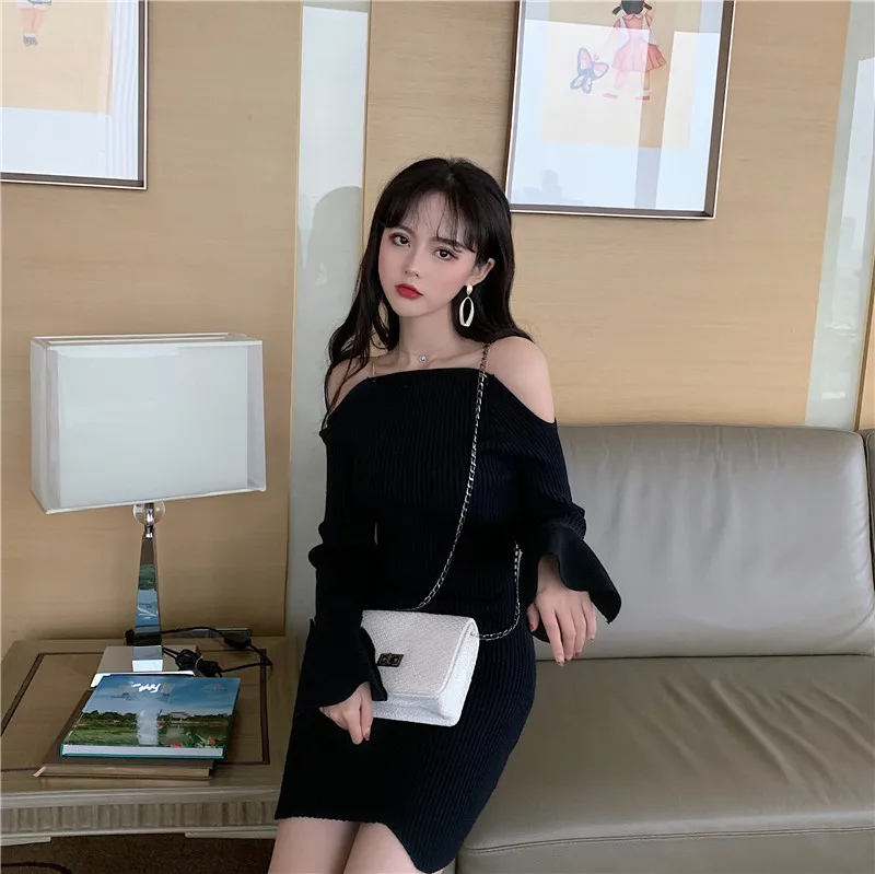 Сексуальное платье китайское шикарное однотонное черное красное Vestido с