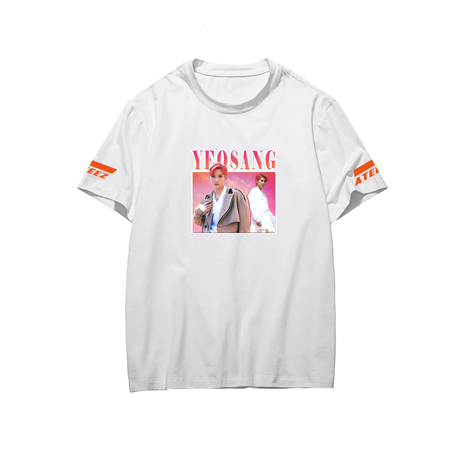 ATEEZ футболка Для женщин футболка Femme одежда товар стиль 4xl одежда короткий рукав Для женщин тройник - Цвет: white-yeosang