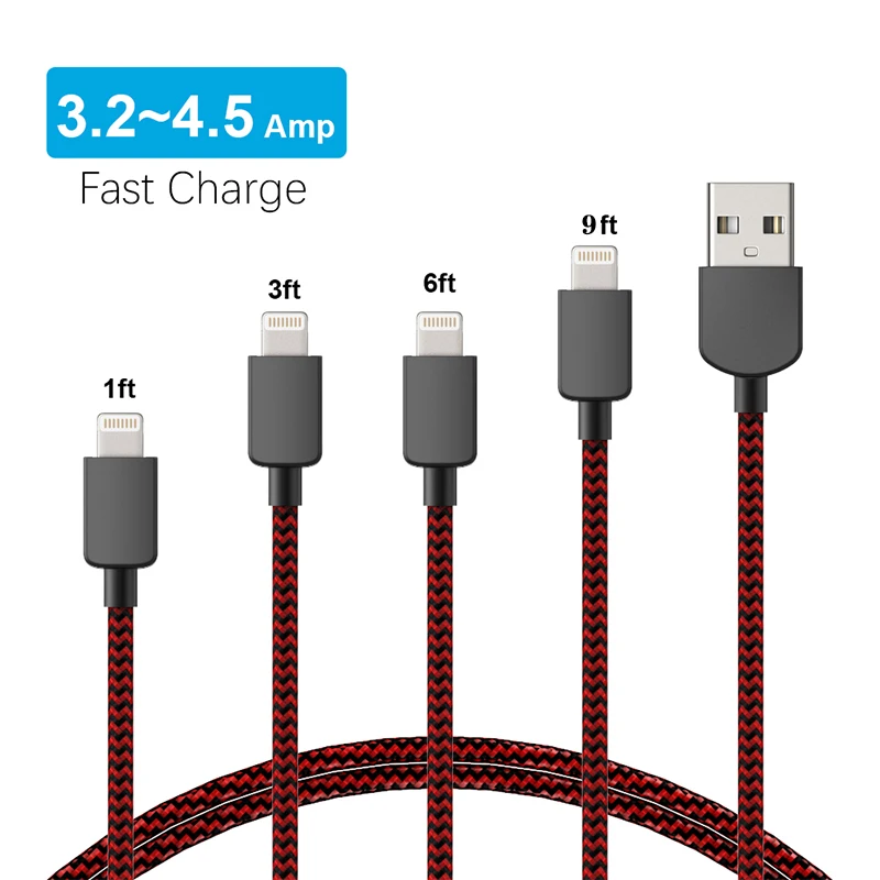 3 2 ~ a кабель USB для быстрой зарядки iPhone 11 XS Max XR X 8 7 6 6S 5 5S iPad Шнур мобильного телефона