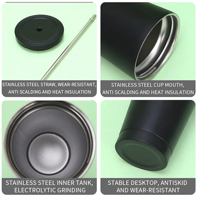 500 мл Кофе кружка с крышкой соломы воды напитки чашка Нержавеющая сталь большая