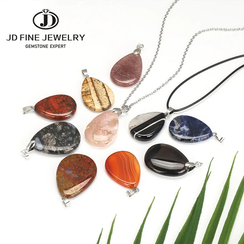 JD Smoky Quartz Tear of Angel Black Agate Water Drop кулон зеленый Howlite Ассорти модных смешанных цветов