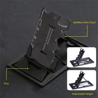 multi function phone holder stand bracket collapsible stainless steel tool card bottle opener screwdriver gift for iphone xr