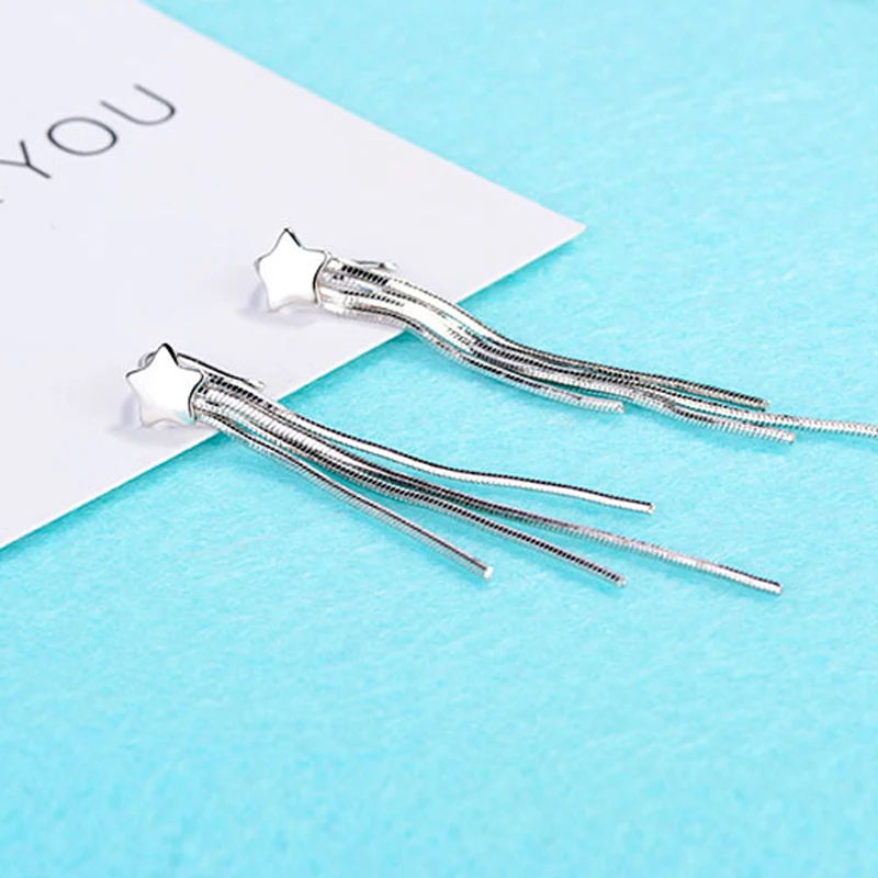 Простые Модные длинные серьги-подвески со змеиной цепочкой серьги-кисточки для