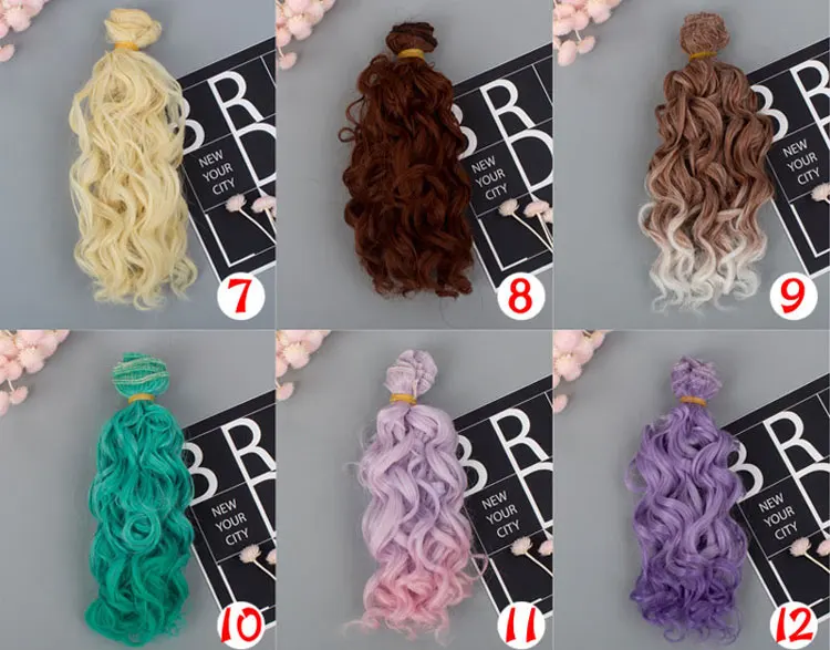 15 см кукольные волосы для 1/3 1/4 1/6 BJD diy куклы натуральные волнистые кукольные парики деревья молочный Шелковый парик Тепловая устойчивость к высокой температуре кукольные волосы