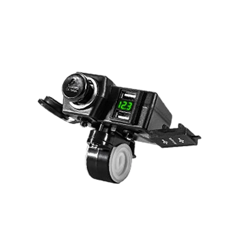 12V / 24V мотоциклов Dual Usb локомотив прикуривателя светодиодный вольтметр