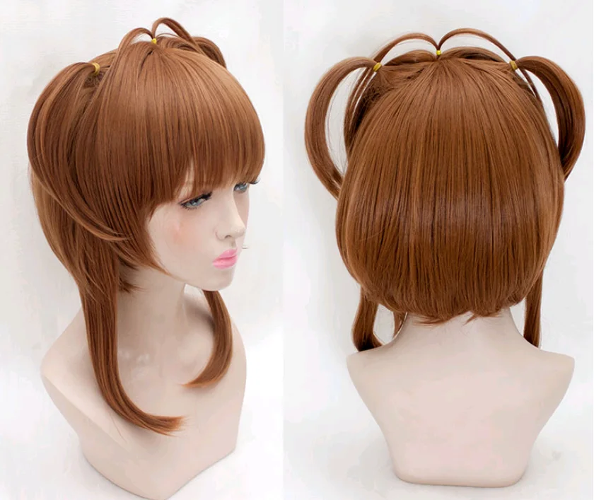KINOMOTO Сакура желтый парик для косплея Короткие Косплей парики карты Captors SAKURA Аниме Костюмы на Хэллоуин волосы для женщин высокое качество